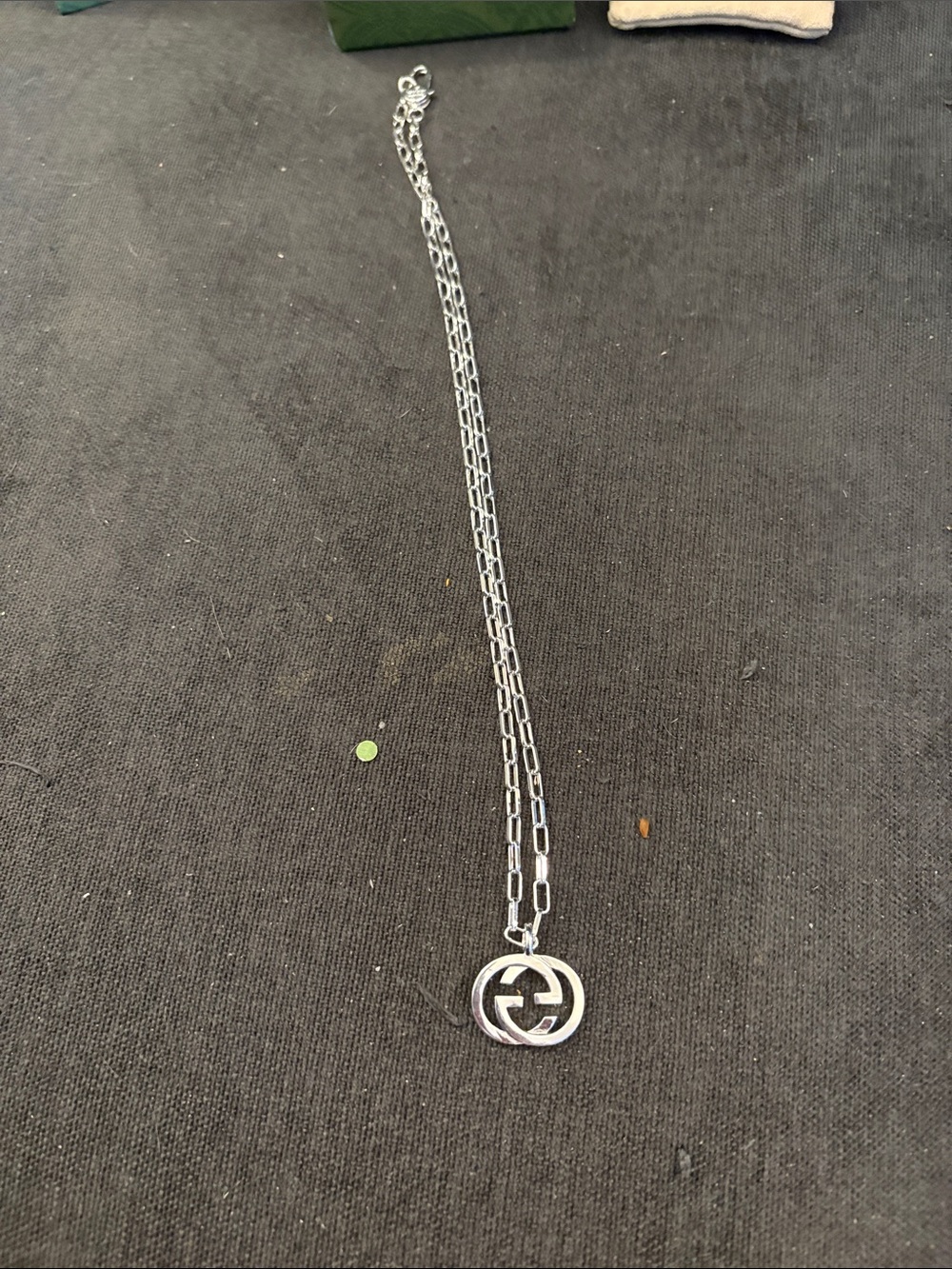 Gucci Silver Double G Pendant Necklace
